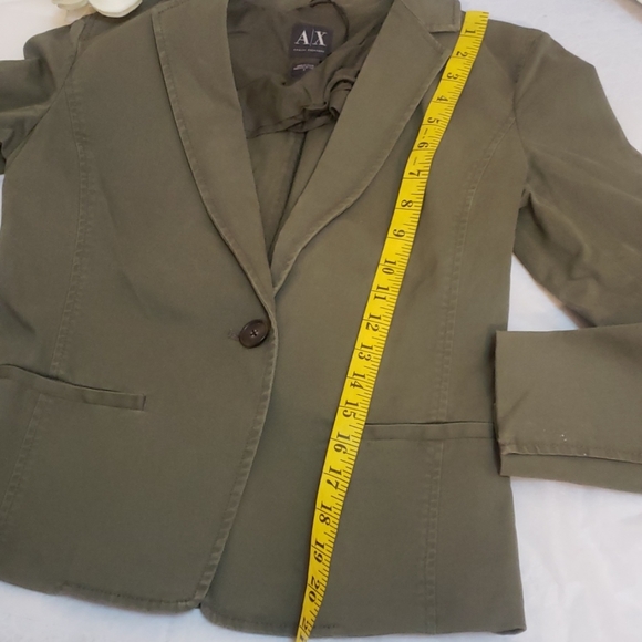 A/X ARMANI EXCHANGE OLIVE GREEN BLAZER - Picture 4 of 8
